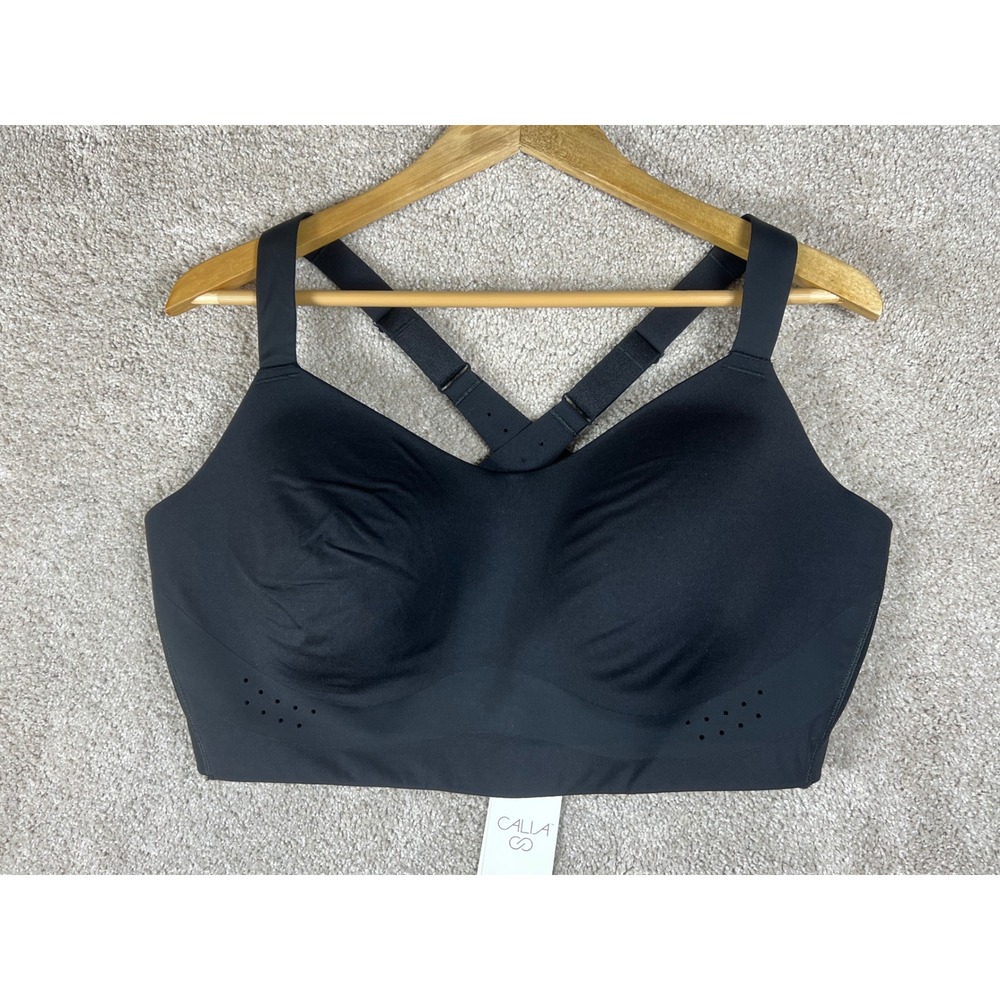 CALIA Empower High Support Sports Bra Black 42D WAX37111E Activewear‎ NWT